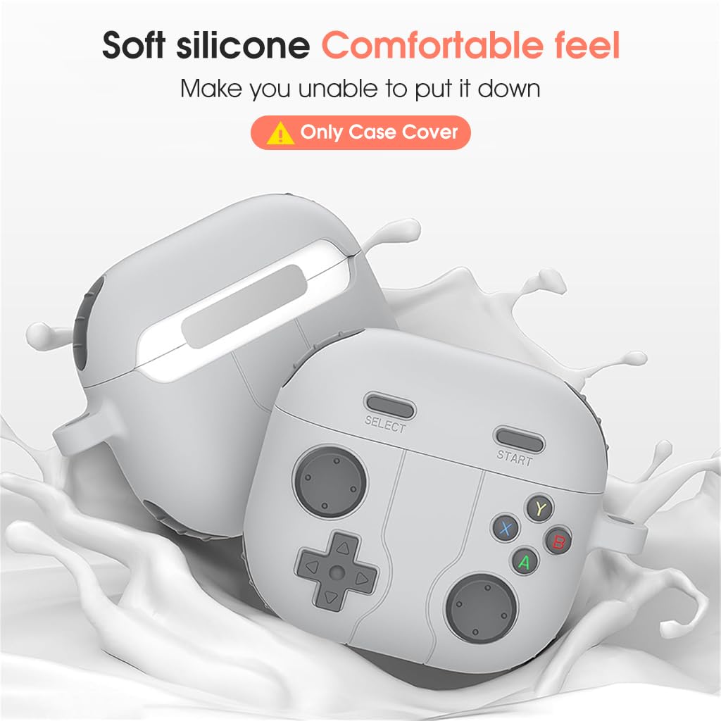 ZORBES Earbuds Case Cover for AirPods 4 Protective Anti-Scratch Silicone Skin Cover with Carabiner Fashion Retro Gaming Machine Earbuds Case Cover for AirPods 4, Grey ZORBES Earbuds Case Cover for AirPods 4 Protective Anti-Scratch Silicone Skin Cover with Carabiner Fashion Retro Gaming Machine Earbuds Case Cover for AirPods 4, Grey